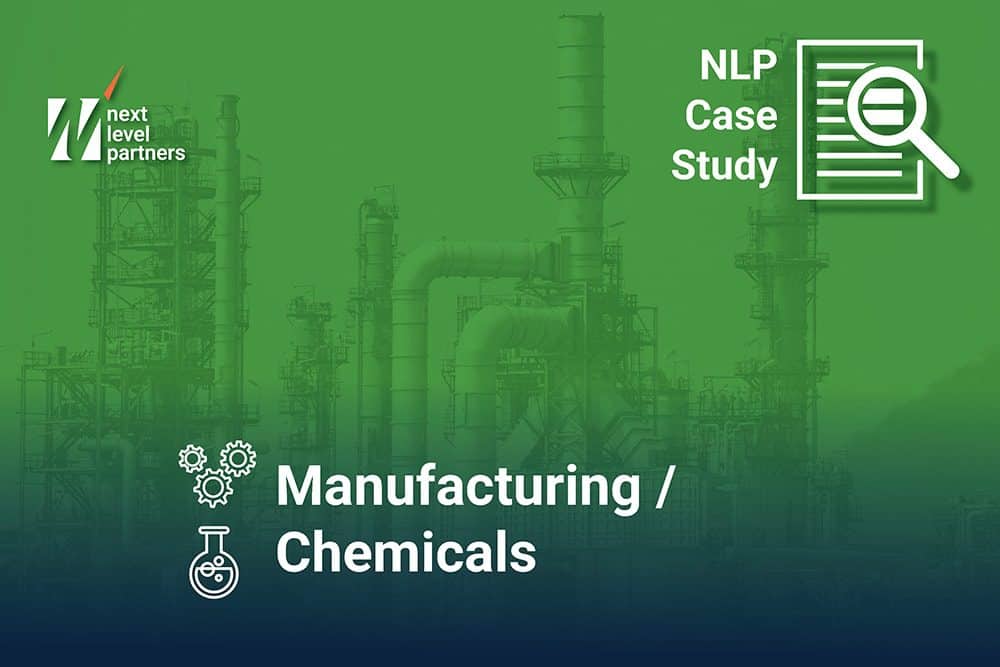 Manufacturing Chemicals Case Study Cover. Factory in background with green overlay.