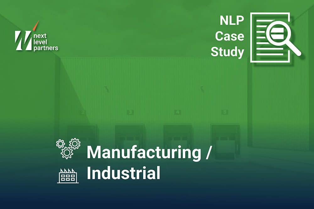 Manufacturing Industrial Case Study Cover. Warehouse shipping doc background with green overlay
