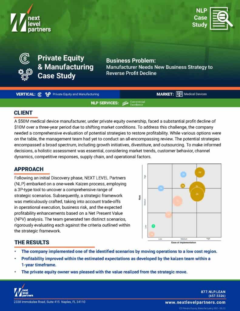 Next Level Partners Case study - Private Equity and Manufacturing