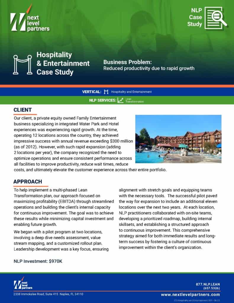 Hospitality Case Study - Water park and hotel chain